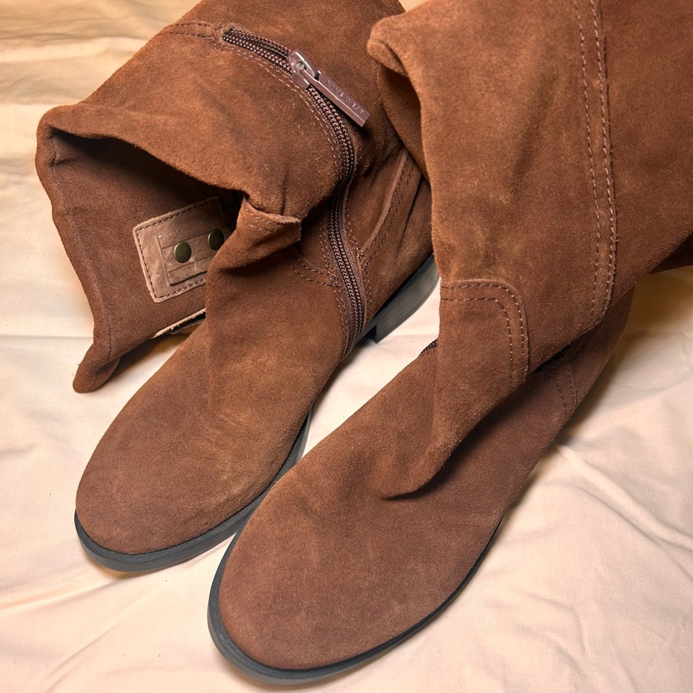 Nine West Sz 7.5 Brown Suede Riding Boots - Picture 3 of 6